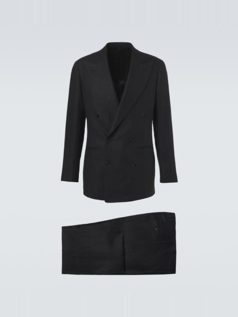 SAMAN AMEL Double-breasted linen suit