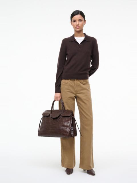 STAUD STAUD GEMMA CASHMERE SWEATER DARK CHOCOLATE