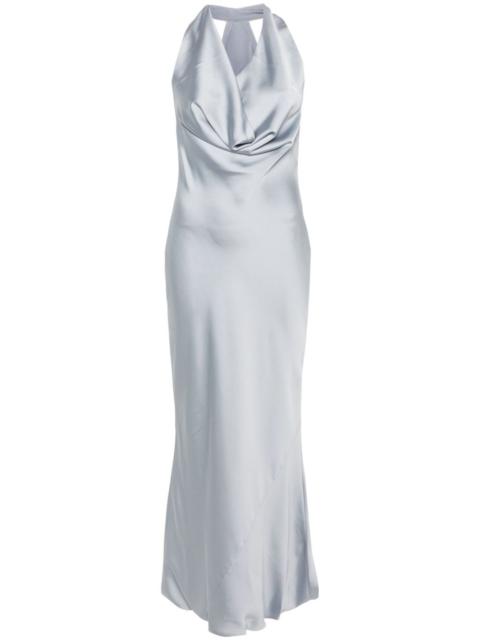NORMA KAMALI halterneck crepe maxi dress