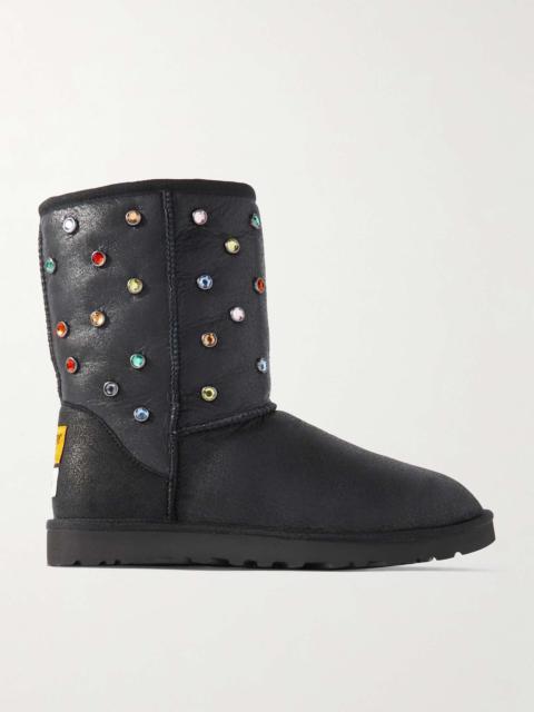 UGG + Gallery Dept. Classic Short Regenerate Shearling-Lined Embellished Leather Boots