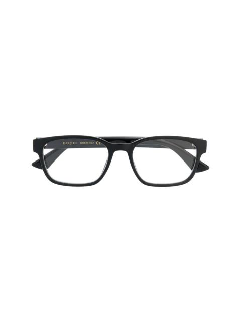 GUCCI logo plaque rectangular-frame glasses