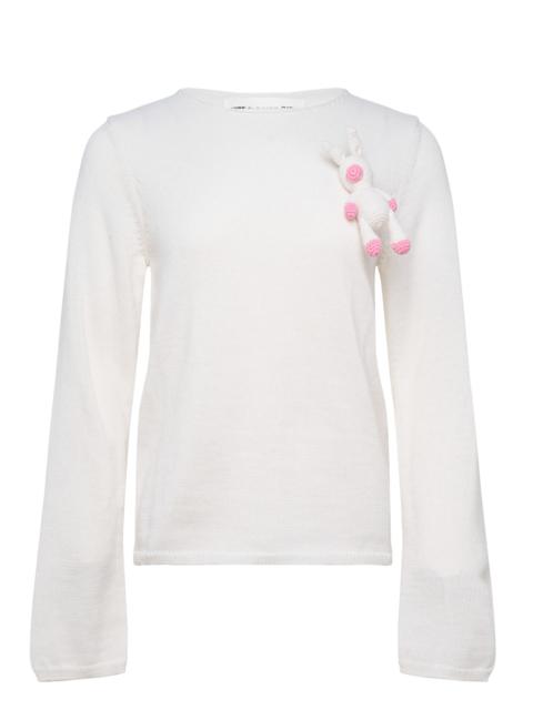 Comme des Garçons GIRL Long Sleeve Unicorn Appliqué Knit Top
