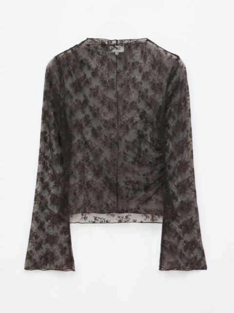 & Other Stories Mock-Neck Lace Top