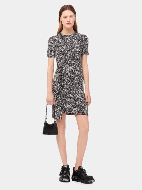 rabanne MINI PAQUERETTE-PRINTED DRAPÉ DRESS