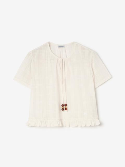 Burberry Check Cotton Voile Blouse