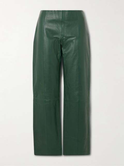 ST. AGNI Leather Straight-leg Pants