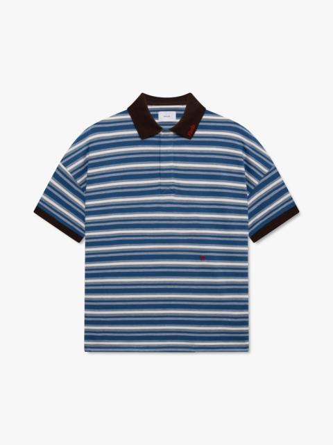 Rhude FONTAINE STRIPED SS POLO SHIRT