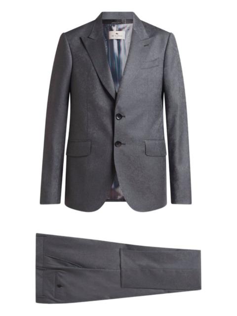 Etro floral paisley single-breasted suit
