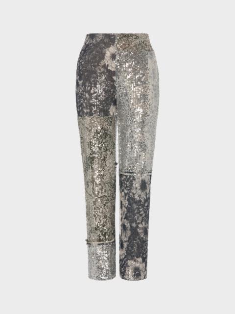 Maison Margiela Floral Sequin Patchwork Trousers