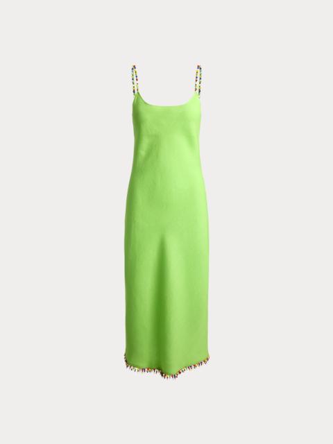 Polo Ralph Lauren Beaded-Trim Linen Slip Dress