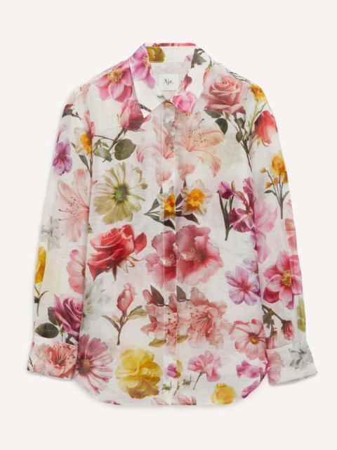 Aje. Fleur Linen-Silk Shirt