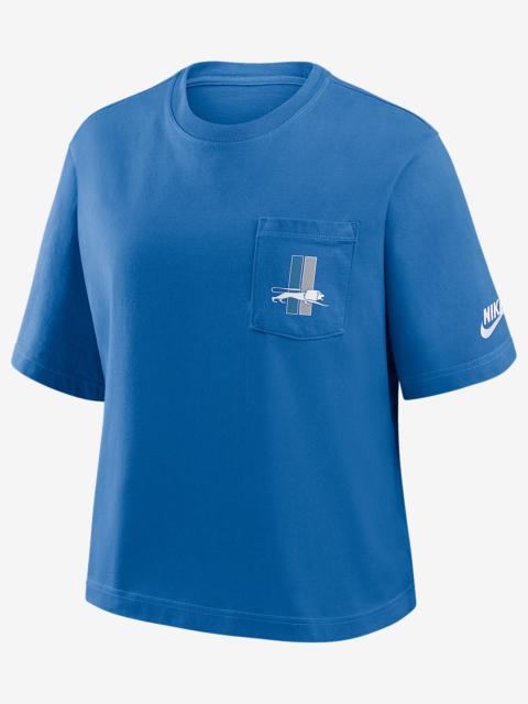 Detroit Lions Rewind Pocket Boxy Women's Nike NFL T-Shirt