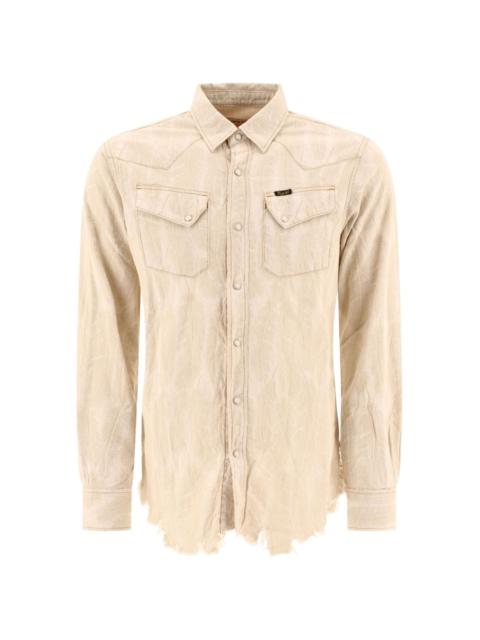 distressed cotton shirt