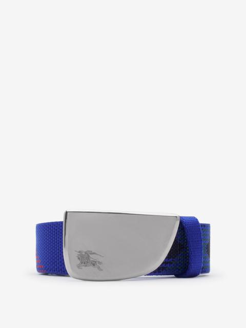 Burberry Check Webbing Shield Belt