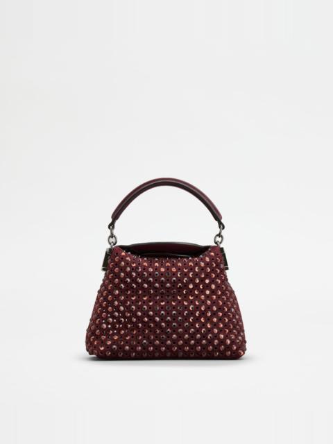 Tod's TOD'S T CASE TOTE MESSENGER BAG IN SUEDE MICRO - BURGUNDY