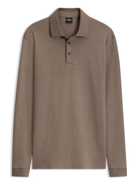 BOSS LONG-SLEEVED POLO SHIRT IN INTERLOCK COTTON WITH LOGO