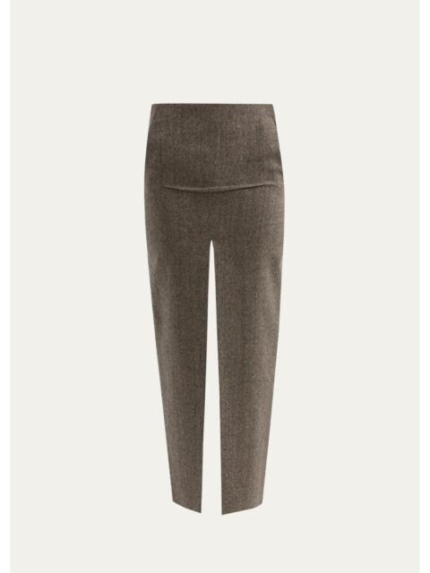 Rick Owens Sliced Wool Maxi Skirt
