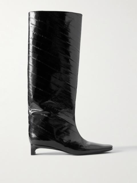 Loulou de Saison Joan Eel-effect Patent Leather Knee Boots