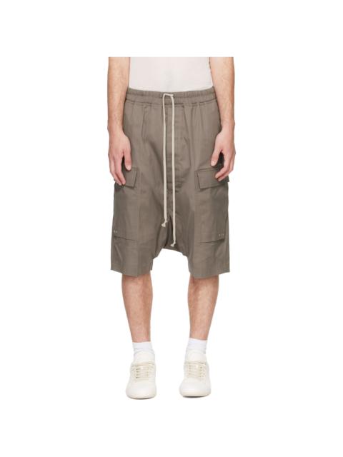 Rick Owens Gray Tower Pods Cargo Shorts