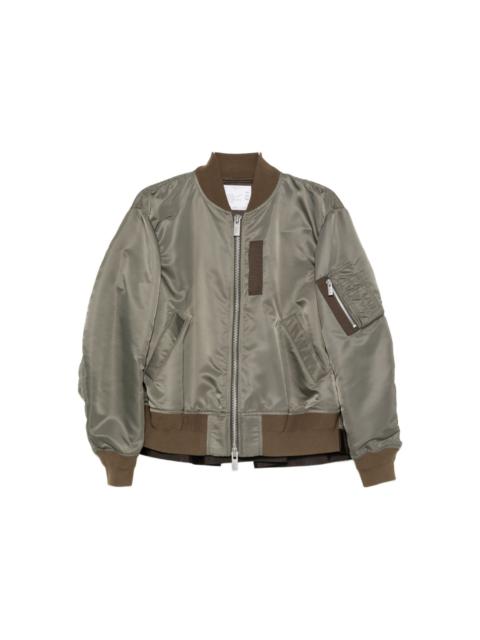 zip-fastening bomber jacket