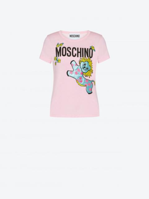Moschino ANIMAL PATCH ORGANIC COTTON JERSEY T-SHIRT