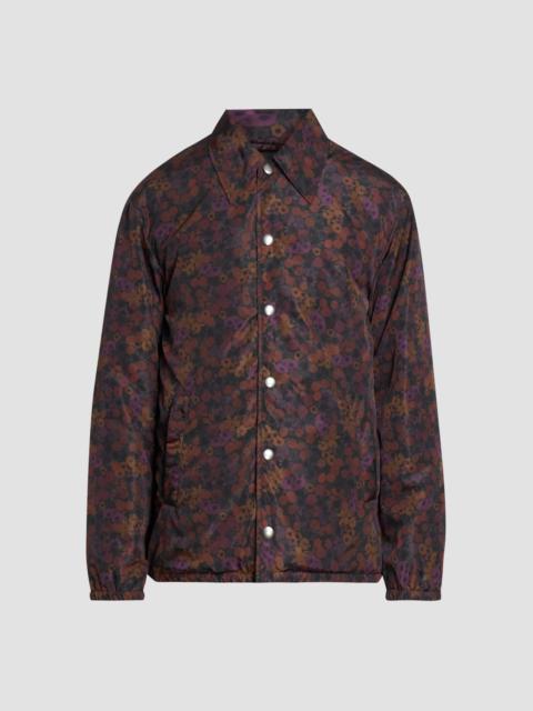 Dries Van Noten Men's Floral-Print Nylon Coach's Jacket - Brown