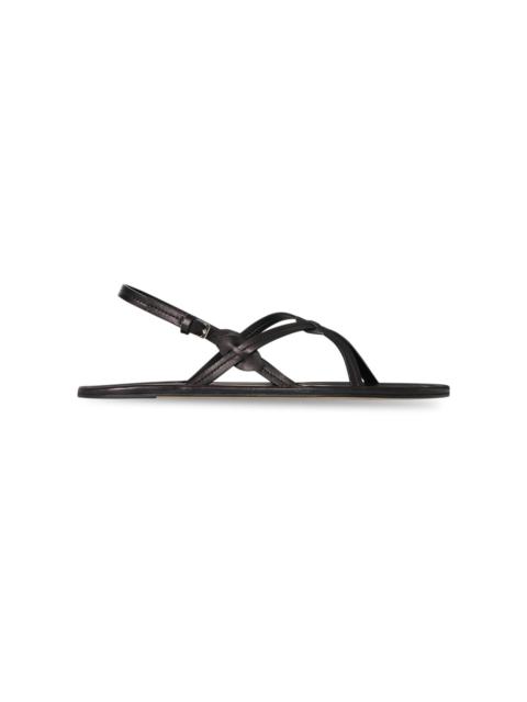 The Row Malick Strap Leather Sandals black