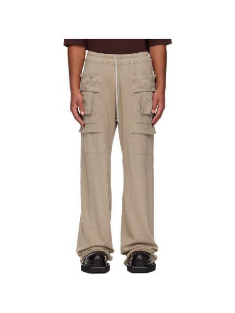 Rick Owens DRKSHDW Taupe Concordians Wide Creatch Cargo Pants