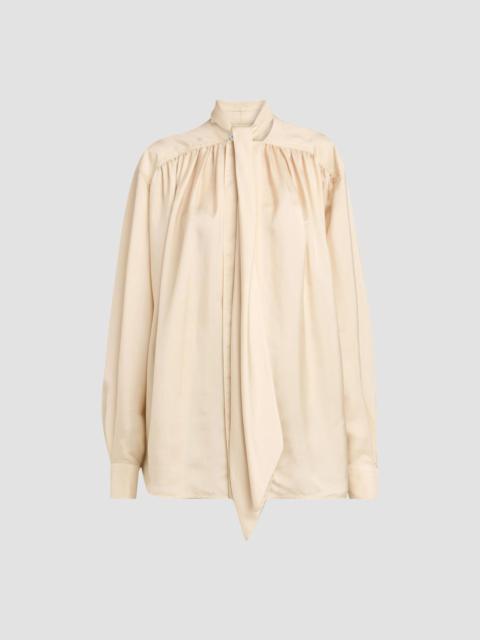 Bottega Veneta Women's Scarf-Neck Silk Blouse - Prosecco