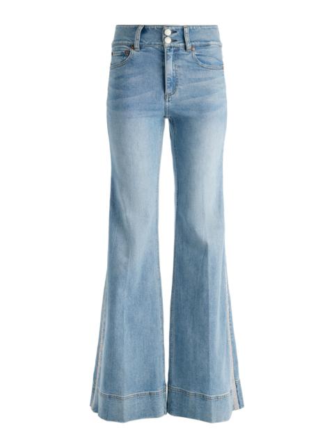 Alice + Olivia MISSA HIGH RISE WIDE LEG CRYSTAL SIDE JEAN