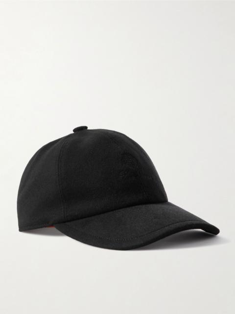 Loro Piana Embroidered cashmere-felt baseball cap Black