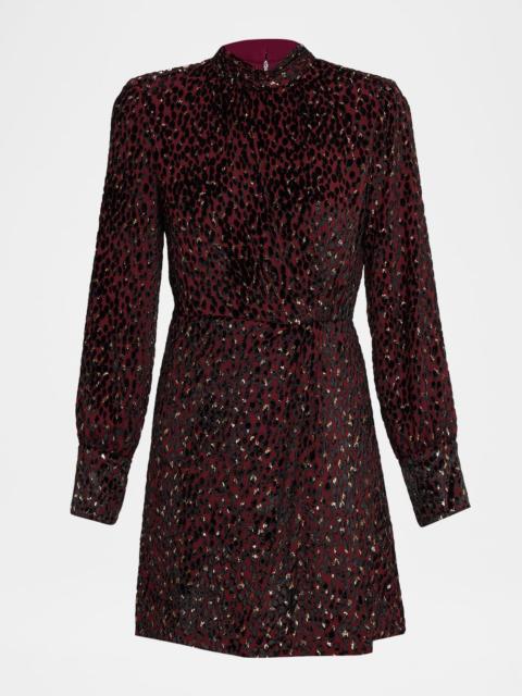 SIMKHAI Daphne Printed Long-Sleeve Mini Dress