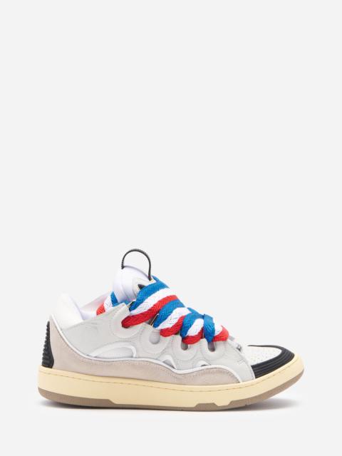 Lanvin WORLD CUP LEATHER CURB SNEAKERS