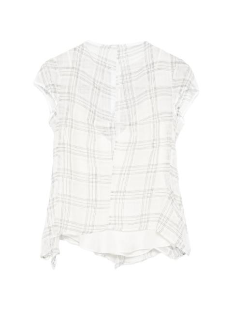 Marc Le Bihan check-pattern sheer blouse