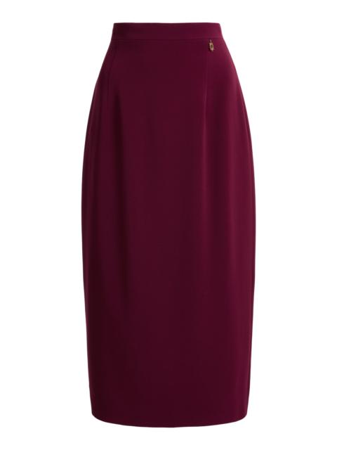 ZUHAIR MURAD Heavy Cady Silk-Blend Midi Skirt purple