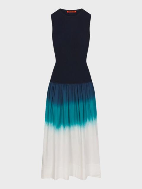 SIMONMILLER Novo Knit Combo Dress in Macadamia/Blue Dip Dye