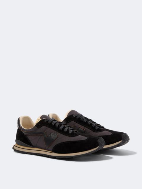 visvim FKT Runner suede-trimmed sneakers
