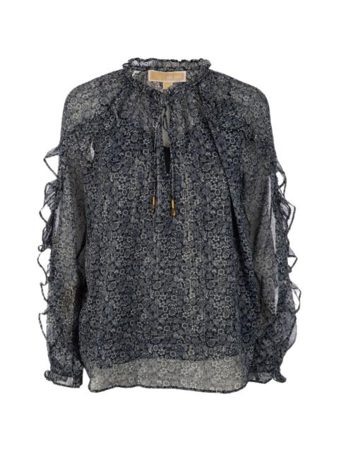 MICHAEL KORS ruffled floral blouse