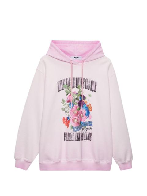 MSGM floral-print hoodie