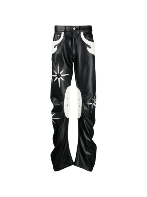 KUSIKOHC Flower Rider straight-leg trousers