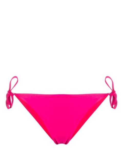 Moschino logo patch side tie bikini bottoms