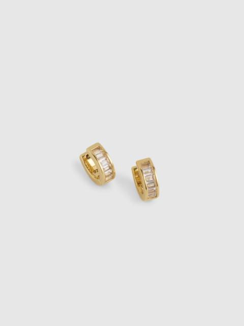 Madewell Demi-Fine Baguette Crystal Huggie Hoop Earrings
