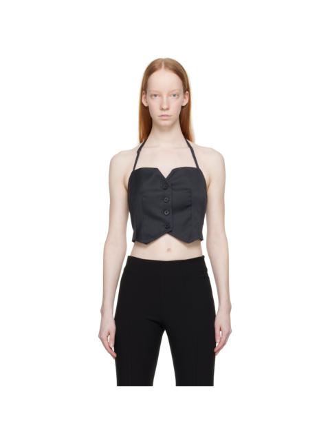 LVIR Navy Buttoned Tank Top