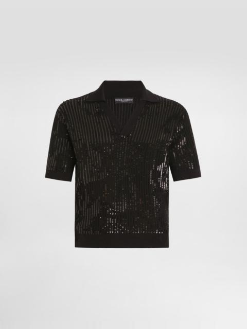 Dolce & Gabbana Wool and silk polo shirt