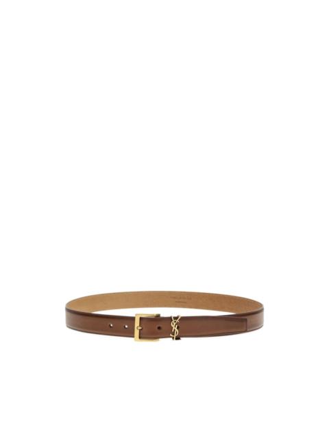 SAINT LAURENT Cassandre leather belt