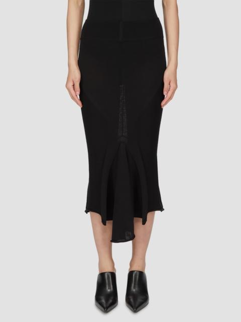 Rick Owens Women's Asymmetric High-Waisted Midi-Skirt - Black