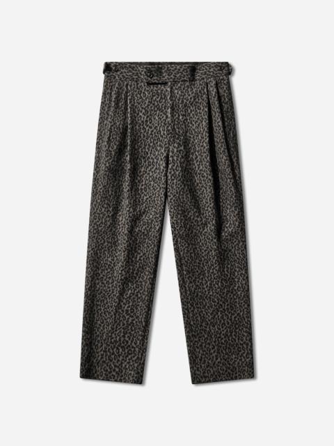 NEEDLES Men's Leopard Jacquard Side Tab Tucked Trousers Charcoal