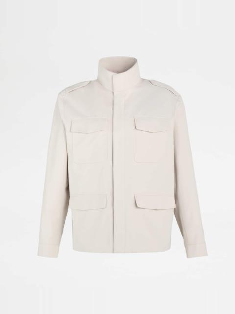 Tod's FIELD JACKET IN TECHNICAL CANVAS - WHITE