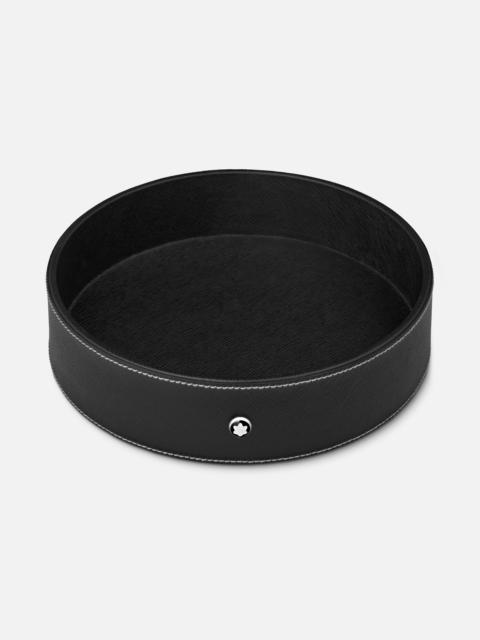 Montblanc Round desk tray in black leather (Large)