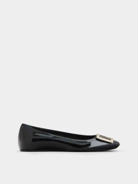 Roger Vivier Trompette Metal Buckle Ballerinas in Patent Leather